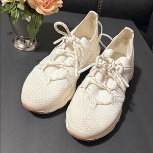 Madewell Cream Knit Sneakers with Gum Sole